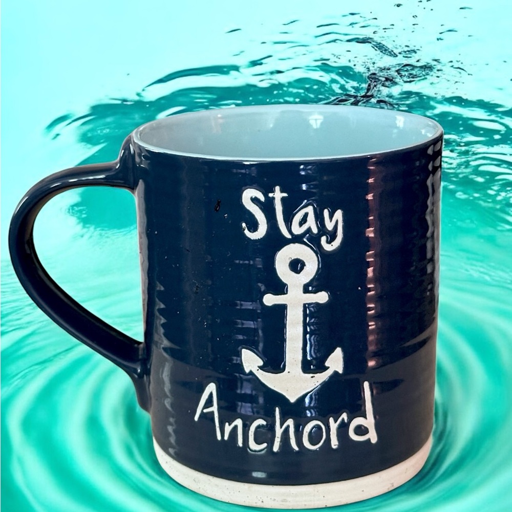 Nautical “Stay Anchored” Ceramic Stoneware Mug – 16 oz | By Spectrum Designz